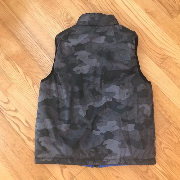 Buffalo David Bitton gray Camo blue Reversible Vest Boys size med small 7/8 7 8 - Picture 3 of 15